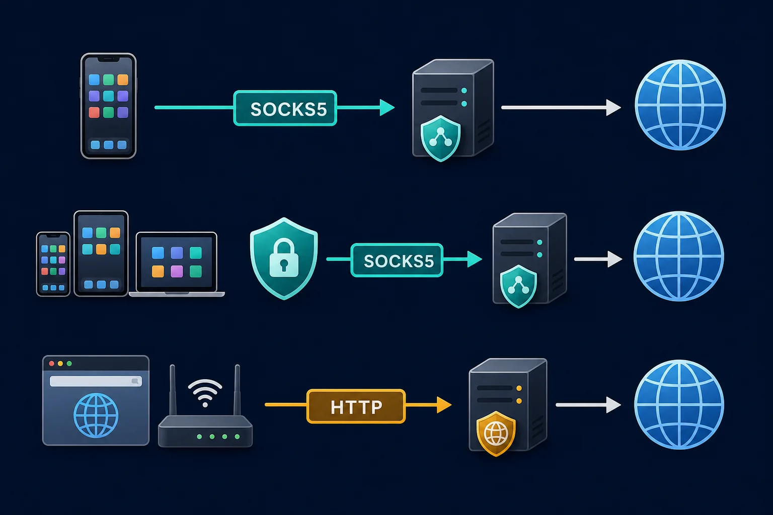 Comparison of Android Wi-Fi, app-level, and VPN-service proxy request paths