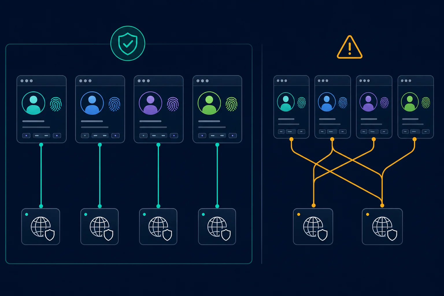 One-to-one mapping between social media account profiles and stable proxy endpoints