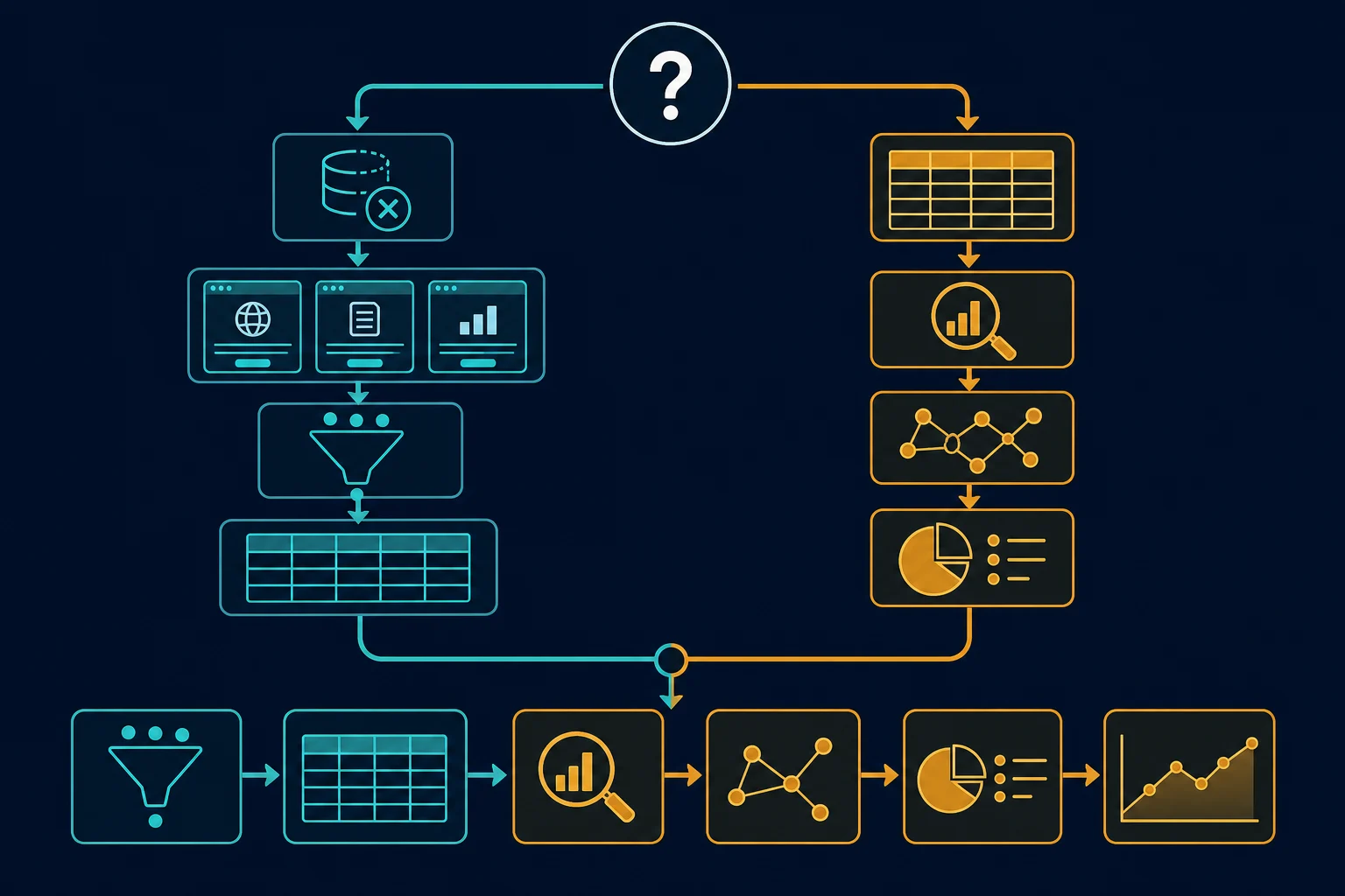 Decision flow for choosing web scraping, data mining, or both methods in sequence