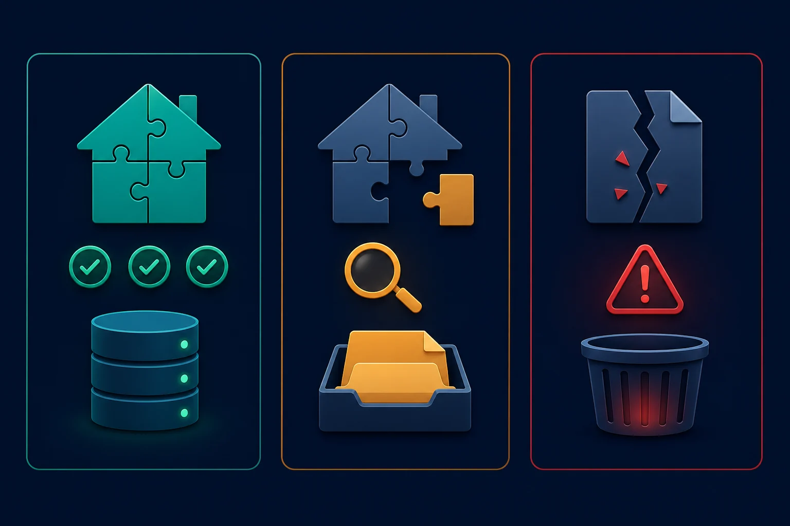 Three-way triage for accepting, reviewing, or rejecting real estate listing observations
