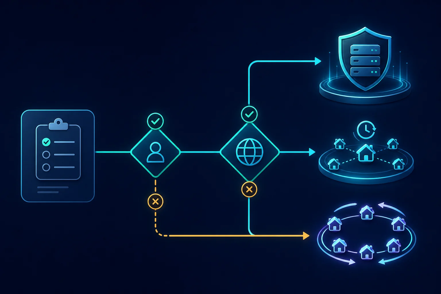 Decision flow for choosing static ISP, sticky residential, or rotating residential proxies for TikTok workflows