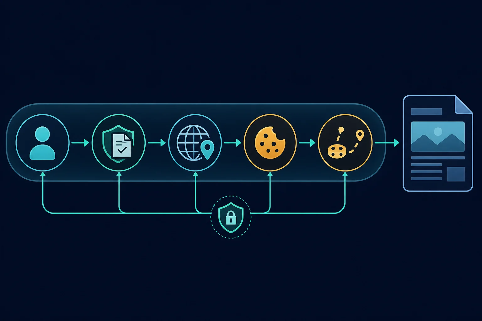 Consistent scraping request profile connecting headers, cookies, locale, client capabilities, and one network session